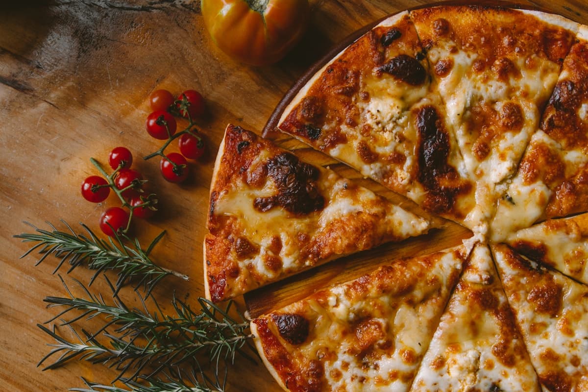 Illustrative Italian pizza for sharing