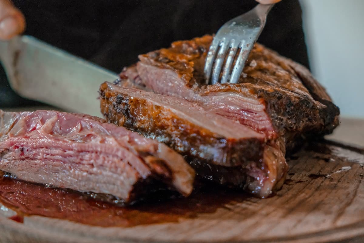 Illustrative sliced barbecue steak